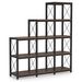 L-Shaped Industrial Ladder 9 Cubes Bookshelf_maomaolike.com