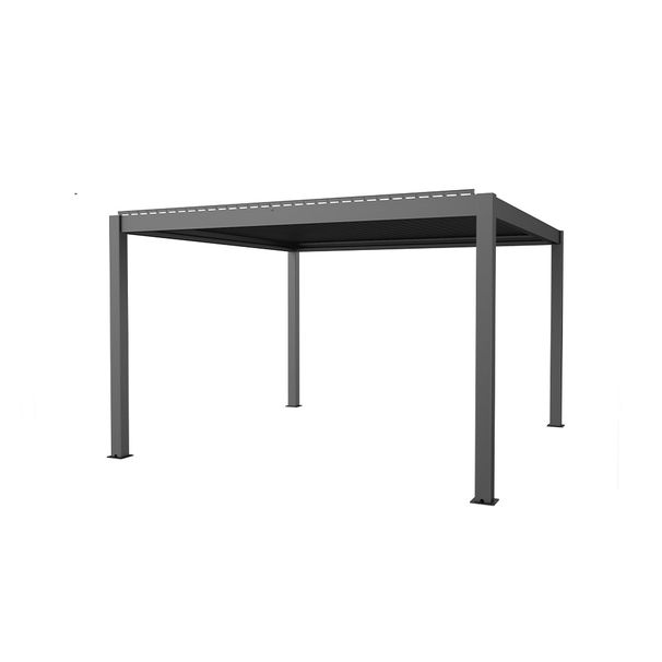 Pergola,Motorized Louvered Sun Shade For Pergola, Remote Control LED Light, Outdoor Indoor Shutter Canopy_maomaolike.com