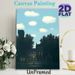 Village Landscape Painting Poster, Serene Retro Village Scene With Glowing Lamp Poster, Tranquil Calming Decor Ideal For Living Room, Bedroom And_maomaolike.com