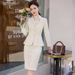 Women's Clothing Long Sleeve High-end Temperament Professional Suit Goddess Fan Two-piece Dress Celebrity Style_maomaolike.com