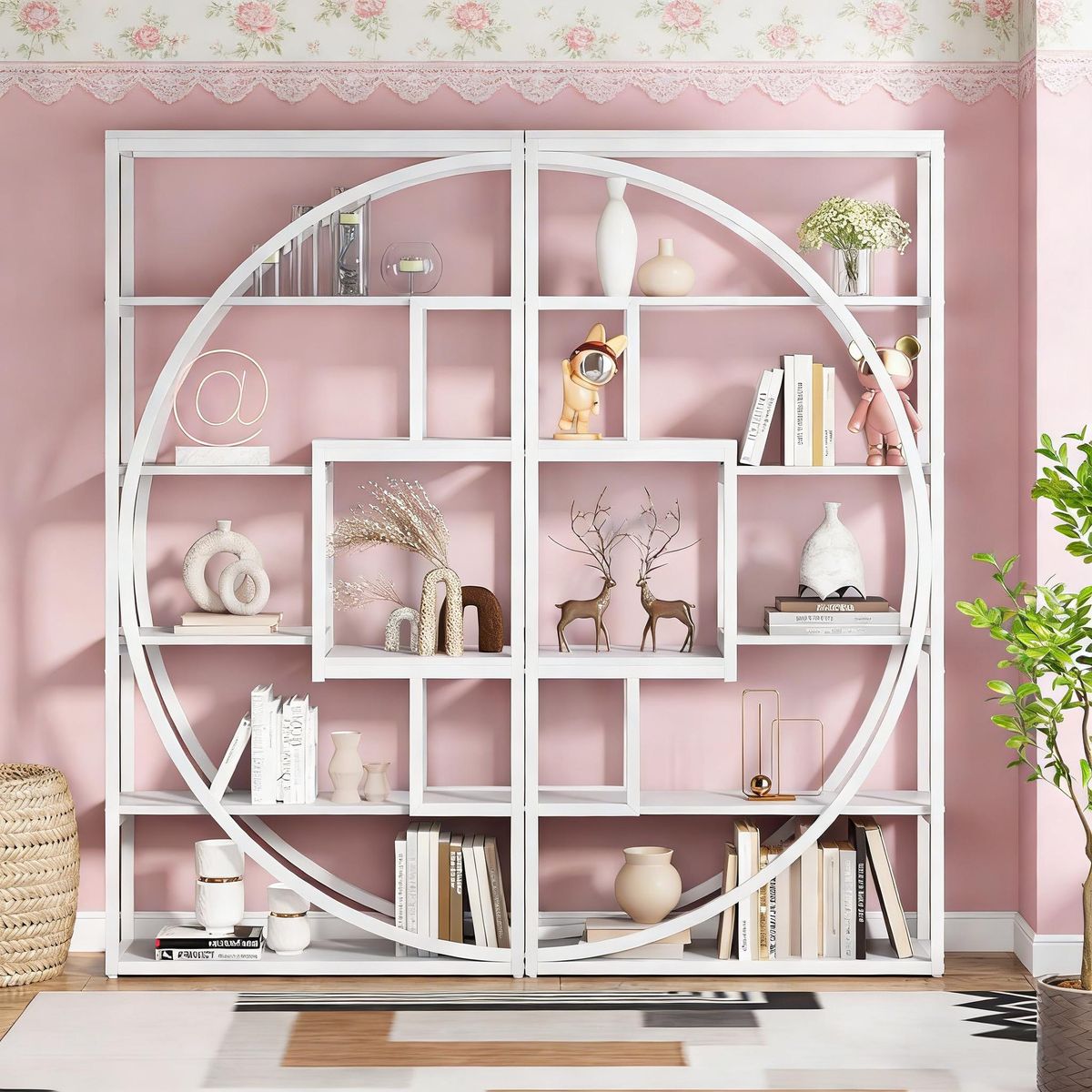 Industrial Bookshelf Bookcase With 8 Open Storage Shelf_maomaolike.com