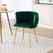 Modern Velvet Dining Chairs Set Of 2, Upholstered Woven Dining Chair With Golden Metal Legs, Upholstered Dining Chairs For Dining Room, Kitchen, Vanity, Living Room_maomaolike.com