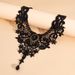 Fashion New Vintage Gem Black Lace Bead Steampunk Style Stonego Gothic Collar Necklace Pendant_maomaolike.com