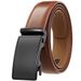 HOT 3.5cm Width HIgh Quality Second Layer Cow Leather Belt For Men Business Metal Automatic Buckle Ratchet Black Brown_maomaolike.com