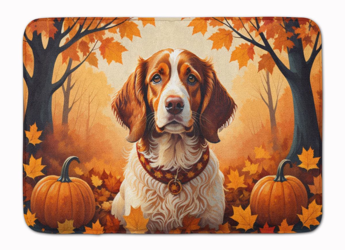 Brittany Spaniel Fall Memory Foam Kitchen Mat Machine Washable Anti-Fatigue Mat Cushion Comfort Bath Mat Or Kitchen Rug_maomaolike.com