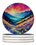 Colorful Annual Larkspur Large Sandstone Coasters Pack Of 4 Absorbent Round Coasters Decor Gifts For Men Or Women, 4 In, Multicolor_maomaolike.com