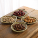 Woven Small Green Leather Tea Snack Tray Storage Living Room Dessert Dried Fruit Plate Bamboo Basket Dustpan_maomaolike.com