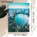 Urban Lakeside Cityscape Painting Poster, Vibrant Aerial View Modern City With Lake & Fountain Poster, Serene Urban Scenery Ideal For Home Office_maomaolike.com