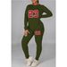 Women's Clothing Large size fat woman autumn and winter women's clothing printed personality casual two piece suit_maomaolike.com