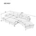 146.9" L-shaped Sofa Sectional Sofa Couch Pull-out Sofa Bed With A Movable Storage Ottoman, A Storage Chaise Lounge And Two USB Ports For Living Room_maomaolike.com