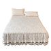 Thickened Warm Milk Velvet Coral Fleece Lace Edge Bed Skirt Cover Anti-Slip Protector For Winter_maomaolike.com