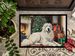 Great Pyrenees Cozy Christmas Doormat Front Door Mat Indoor Outdoor Rugs For Entryway, Non Slip Washable Low Pile, 24H X 36W_maomaolike.com