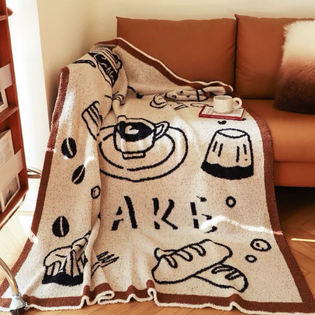 Micro Fiber Simple Art Atmosphere Sofa Blanket Cover Blanket Bed Blanket Skin Friendly Warm_maomaolike.com