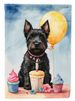 Scottish Terrier Happy Birthday House Flag Large Porch Sleeve Pole Decorative Outside Yard Banner Artwork Wall Hanging, Polyester, House Size, Multicolor_maomaolike.com