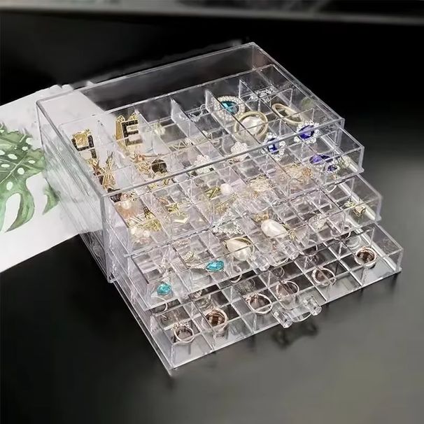 Trendy Large Capacity Transparent Box Women'S Multi-Layer Earrings Rings Necklace Box Home Drawer Style Jewelry Box_maomaolike.com