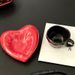 Korean-style Coffee Cup With Heart-shaped Coaster, Creative And Novelty, Featuring A Patterned Ceramic Cup And Saucer Set In A Gift Box_maomaolike.com