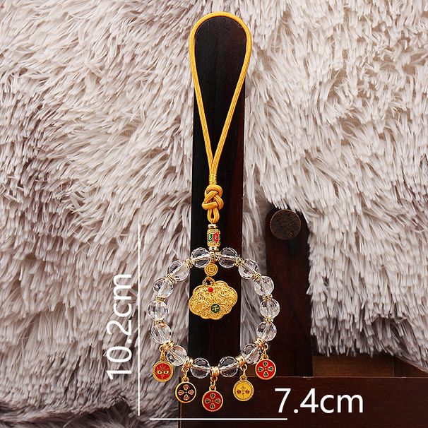 New Colorful Car Hanging Ornament Five-Way God Of Wealth Peace Eight Treasures Compass Abacus Crystal Wholesale_maomaolike.com