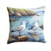 Gulls Scavenging Throw Pillow Machine Washable, Indoor Outdoor Decorative Pillow For Couch, Bed Or Patio, 14Hx14W_maomaolike.com