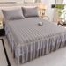 European Quilted Single Piece 2024 New Style Covering Ugly Hemline Bright Red Bed Skirt Dustproof Mattress Cover_maomaolike.com
