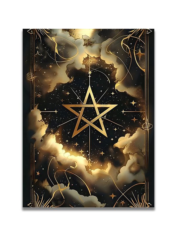 Dark Fantasy-style Nautical Adventure Compass With Constellation Pointer, Living Room Sofa Backdrop Decorative Painting, Art Exhibition Piece_maomaolike.com