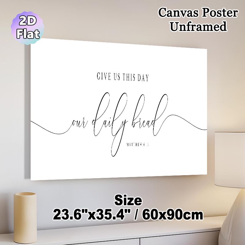 Bible Verse Painting Poster, Minimalist Elegant Black & White Calligraphy Scripture Poster, Calming Religious Quote Decor Suitable For Home, Dining_maomaolike.com