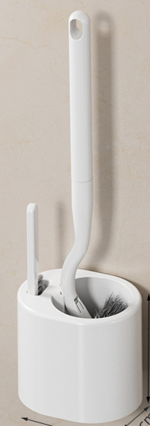 Plastic Long Handle Bathroom Set Cleaning With Base Super Useful Toilet Brush_maomaolike.com
