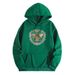 Men's Clothing sweatshirt moon bee print hooded back collar plus velvet sweatshirt_maomaolike.com