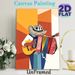 Musician Themed Painting Poster, Vibrant Geometric Style Poster, Colorful Artwork Of A Musician Playing Accordion And Guitar, Stylish Decor Ideal For_maomaolike.com