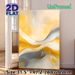 Abstract Fluid Painting Poster, Soft-toned Swirling Yellow & Gray Abstract Poster, Smooth Flowing Artistic Decor To Enhance Ambiance For Living Room_maomaolike.com