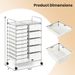 Rolling Storage Cart 15-Drawer Trolley With Chrome Plated Metal Frame_maomaolike.com