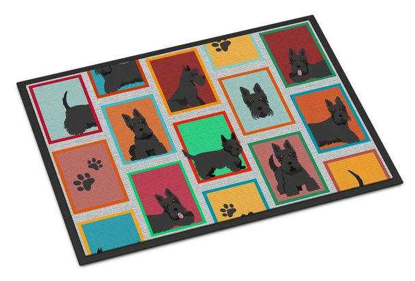 Lots Of Scottish Terrier Doormat Front Door Mat Indoor Outdoor Rugs For Entryway, Non Slip Washable Low Pile, 24H X 36W_maomaolike.com