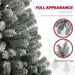 Pre-Lit Pencil Christmas Tree, Artificial Christmas Tree With Dual Color LED Lights And Branch Tips, Flocked Xmas Tree With Metal Stand For Holiday Party_maomaolike.com