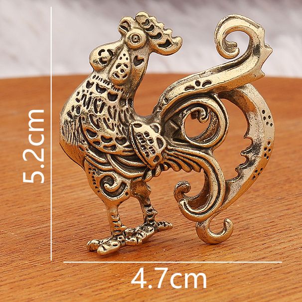 Brass Zodiac Creative Small Copper Ornament Pendant Desktop Decoration Phoenix Rooster Metal Figurine Craft_maomaolike.com