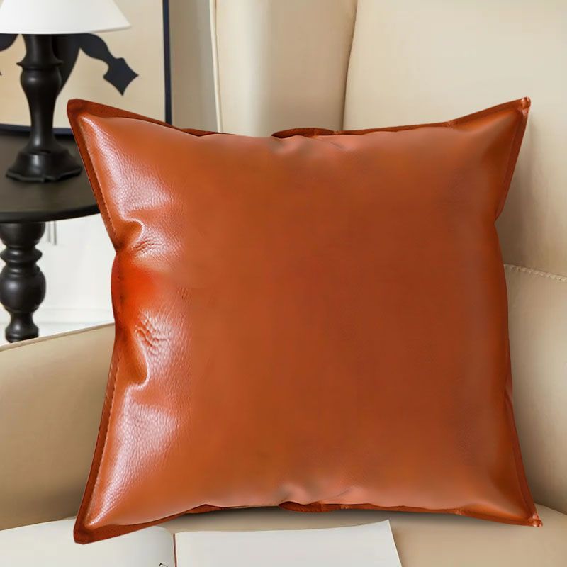 SOGA 45cm Light Luxury Urban Simulated Leather Wide Edge Throw Pillow_maomaolike.com