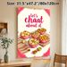 Indian Chaat Themed Painting Poster, Vibrant Cartoon-style Indian Street Food Poster, Appealing Flavorful Chaat Design Ideal For Kitchen, Dining Space_maomaolike.com