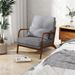 Modern Accent Chair With Rubber Wood Armrests And Removable Back_maomaolike.com