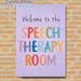 Speech Therapy Room Welcome Painting Poster, Pastel Watercolor Colorful Lettering With Star Accents Poster, Warm Welcoming Decor Suitable For Speech_maomaolike.com