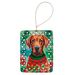 Vizsla Christmas Porcelain Ornament Christmas Tree Hanging Decorations For Home Christmas Holiday, Rectangle, Gift, Multicolor_maomaolike.com