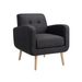 Mid-Century Modern Fabric Accent Armchair Single Sofa With Rubber Wood Legs For Living Room_maomaolike.com