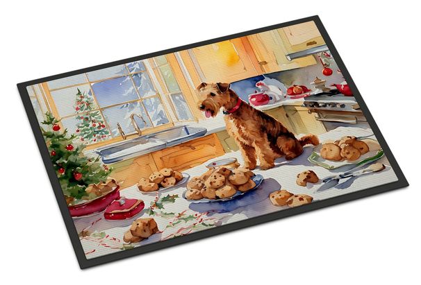 Lakeland Terrier Christmas Cookies Doormat Front Door Mat Indoor Outdoor Rugs For Entryway, Non Slip Washable Low Pile, 24H X 36W_maomaolike.com