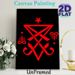 Mystical Sigil Themed Painting Poster, Bold Red Geometric Occult Symbol Poster, Intriguing Mystical Design Ideal For Home Study, Living Room Decor_maomaolike.com