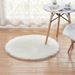Round White Home Living Room Bedroom Plush Carpet_maomaolike.com