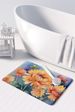 Chrysanthemums In Watercolor Memory Foam Kitchen Mat Machine Washable Anti-Fatigue Mat Cushion Comfort Bath Mat Or Kitchen Rug_maomaolike.com