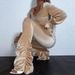 Women's Clothing autumn and winter sexy navel-baring long-sleeved top solid color micro-flared pants two-piece set_maomaolike.com
