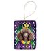 Chocolate Poodle King Of Mardi Gras Porcelain Ornament Christmas Tree Hanging Decorations For Home Christmas Holiday, Rectangle, Gift, Multicolor_maomaolike.com
