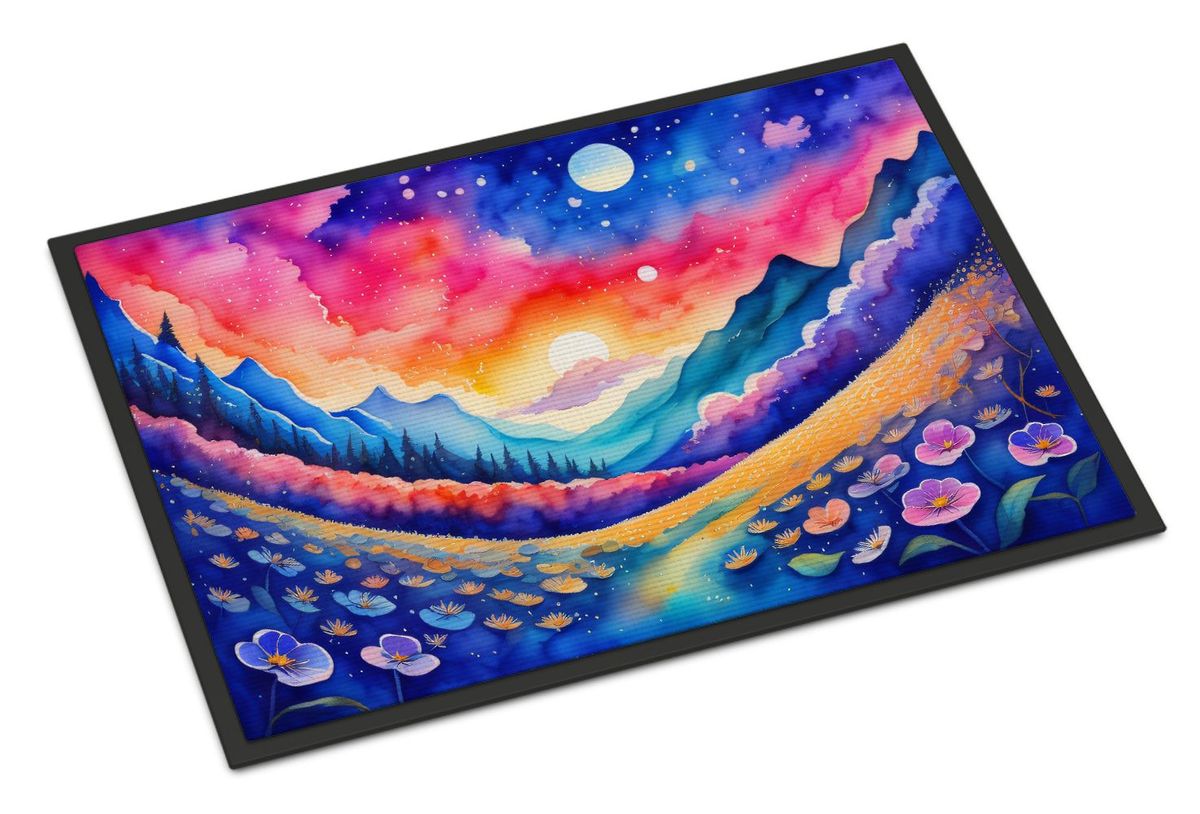 Periwinkles In Color Doormat Front Door Mat Indoor Outdoor Rugs For Entryway, Non Slip Washable Low Pile, 24H X 36W_maomaolike.com