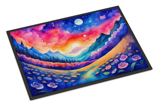 Periwinkles In Color Doormat Front Door Mat Indoor Outdoor Rugs For Entryway, Non Slip Washable Low Pile, 24H X 36W_maomaolike.com