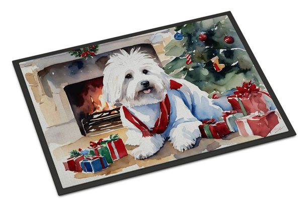 Coton De Tulear Cozy Christmas Doormat Front Door Mat Indoor Outdoor Rugs For Entryway, Non Slip Washable Low Pile, 24H X 36W_maomaolike.com