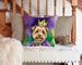 Norfolk Terrier King Of Mardi Gras Throw Pillow Machine Washable, Indoor Outdoor Decorative Pillow For Couch, Bed Or Patio, 14Hx14W_maomaolike.com