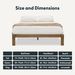 Solid Wood Adjustable Bed, King Size Japanese Joinery Bed With Head Elevation, 1200 Lbs Capacity, Rustic & Mid-Century Modern Design, Rubberwood Platform Bed, Easy Assembly, Walnut_maomaolike.com